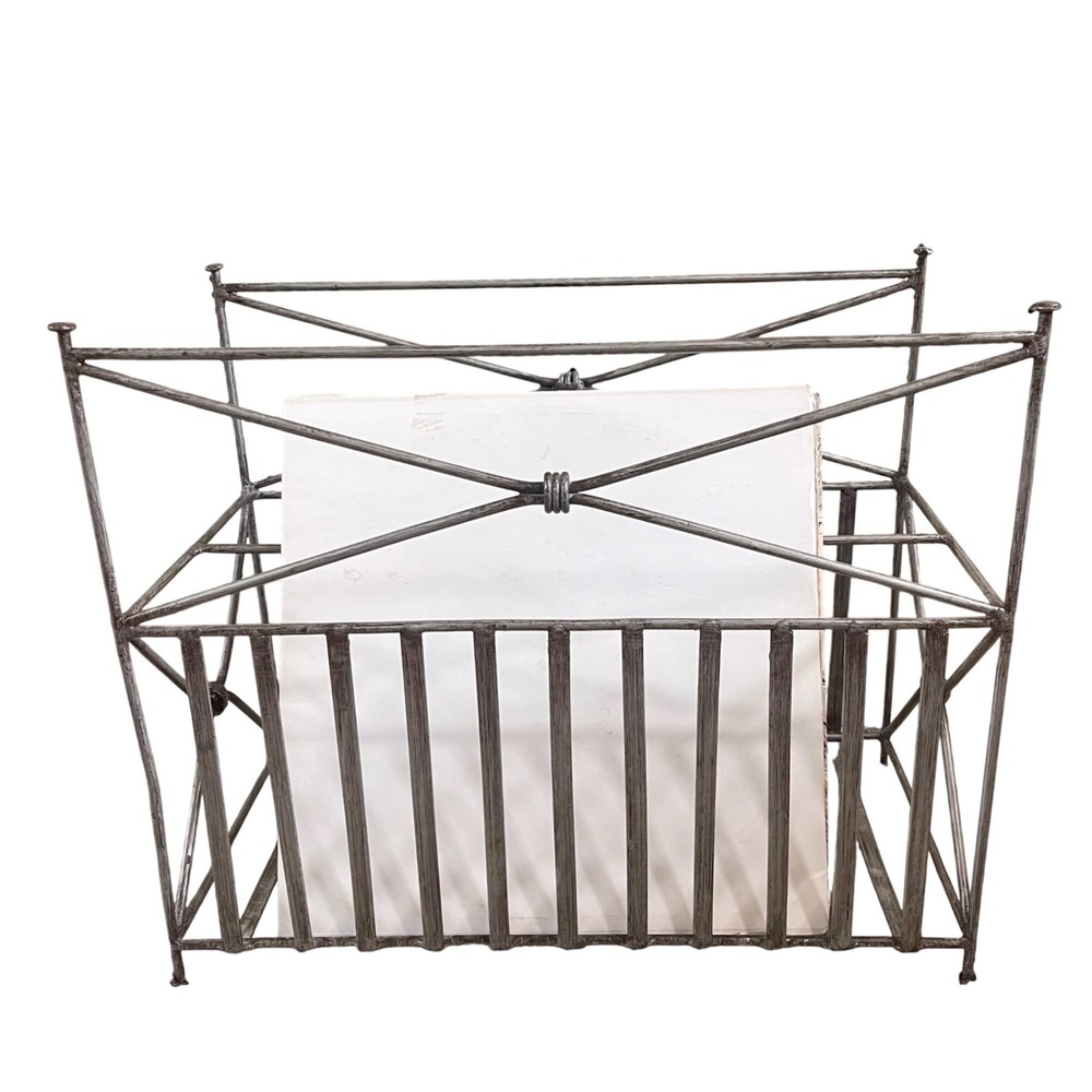 Vtg Wire Stand Magazine Rack LP Record Vinyl Holder‎ Display organizer cottage